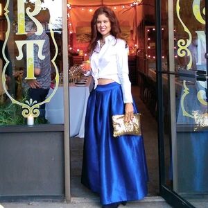 Chic Royal Blue Maxi Skirt